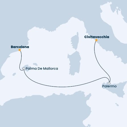 Španělsko, Itálie z Barcelony na lodi Costa Smeralda