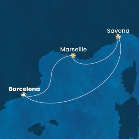 Španělsko, Francie, Itálie z Barcelony na lodi Costa Fascinosa