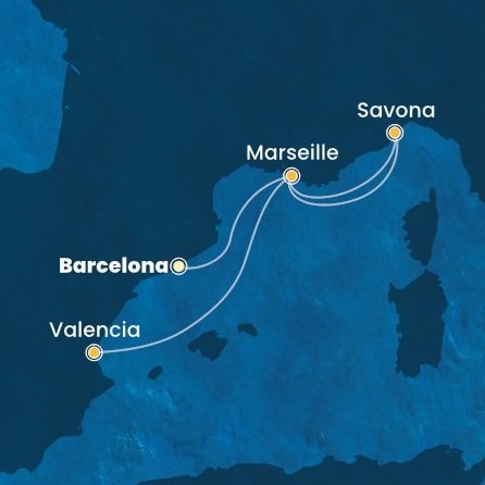 Španělsko, Francie, Itálie z Barcelony na lodi Costa Pacifica