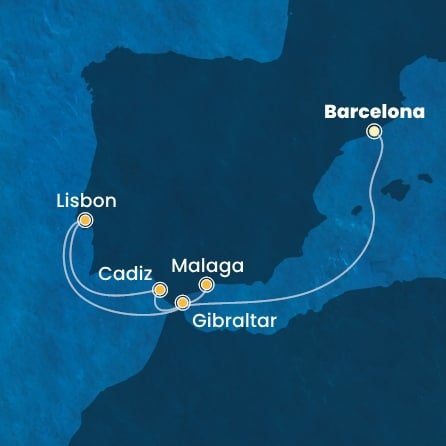 Španělsko, Portugalsko, Velká Británie z Barcelony na lodi Costa Diadema