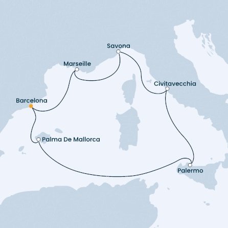 Španělsko, Itálie, Francie z Barcelony na lodi Costa Smeralda