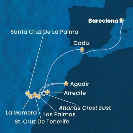Španělsko, Maroko z Barcelony na lodi Costa Fortuna