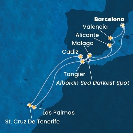 Španělsko, Tenerife, Gran Canaria, Maroko,  z Barcelony na lodi Costa Toscana