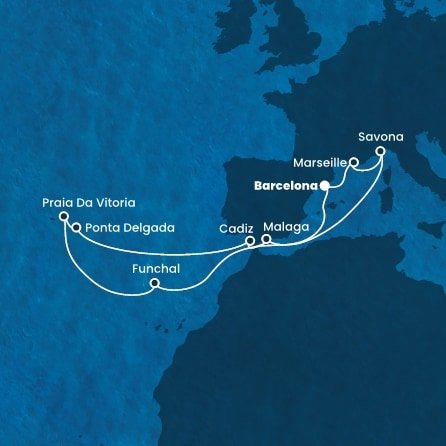 Španělsko, Francie, Itálie, Portugalsko z Barcelony na lodi Costa Fortuna