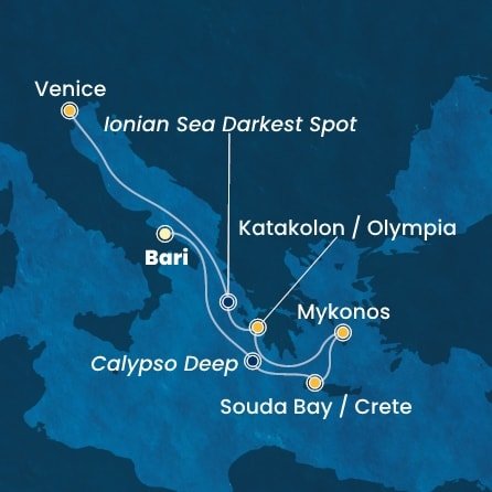 Itálie, Řecko z Bari na lodi Costa Deliziosa