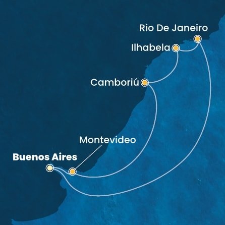 Argentina, Uruguay, Brazílie z Buenos Aires na lodi Costa Favolosa