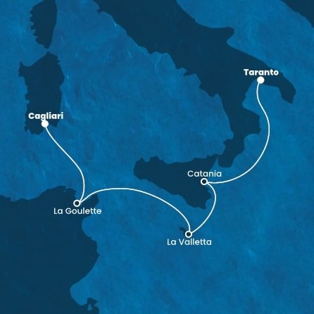 Itálie, Tunisko, Malta z Cagliari na lodi Costa Fascinosa