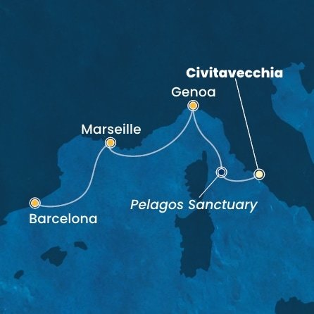 Itálie, Francie, Španělsko z Civitavecchia na lodi Costa Smeralda