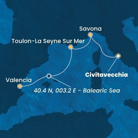 Itálie, Francie, Španělsko z Civitavecchia na lodi Costa Pacifica