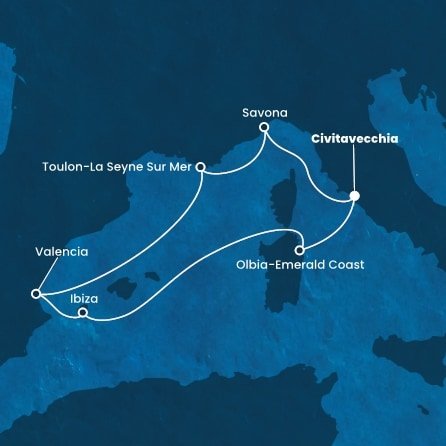 Itálie, Francie, Španělsko z Civitavecchia na lodi Costa Pacifica