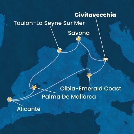 Itálie, Francie, Španělsko z Civitavecchia na lodi Costa Pacifica