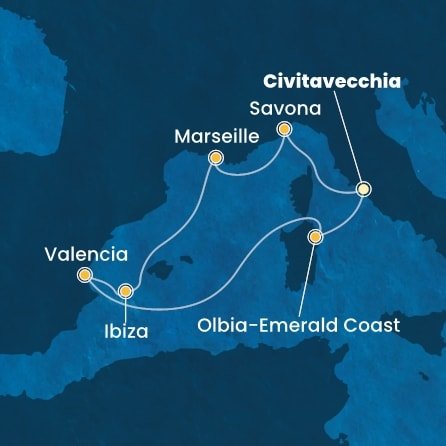 Itálie, Francie, Španělsko z Civitavecchia na lodi Costa Pacifica