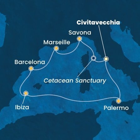 Itálie, Francie, Španělsko z Civitavecchia na lodi Costa Smeralda