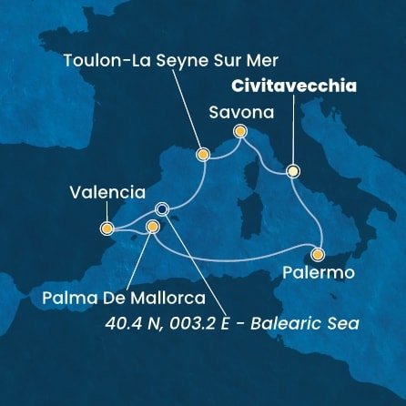 Itálie, Francie, Španělsko z Civitavecchia na lodi Costa Pacifica