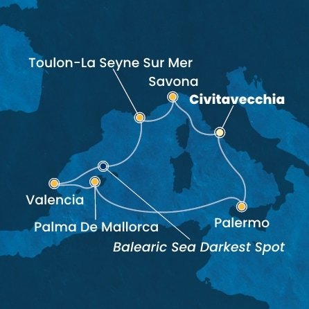 Itálie, Francie, Španělsko z Civitavecchia na lodi Costa Pacifica