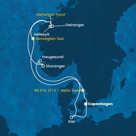 Dánsko, , Norsko, Německo z Kodaně na lodi Costa Diadema