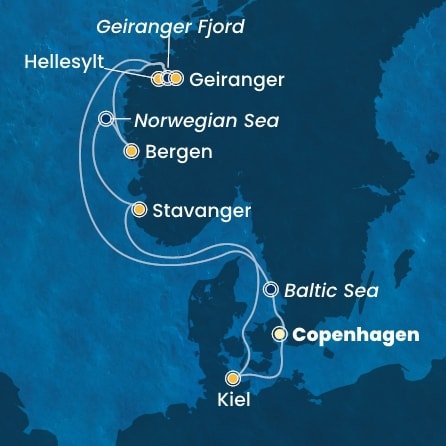 Dánsko, Norsko, Německo z Kodaně na lodi Costa Diadema