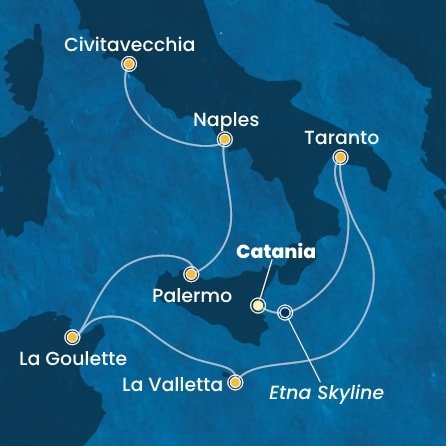 Itálie, Malta, Tunisko z Katánie na lodi Costa Fascinosa