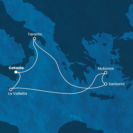 Itálie, Řecko, Malta z Katánie na lodi Costa Fascinosa
