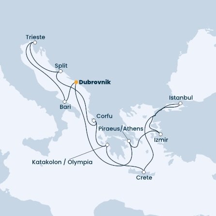 Chorvatsko, Itálie, Řecko, Turecko z Dubrovníku na lodi Costa Deliziosa