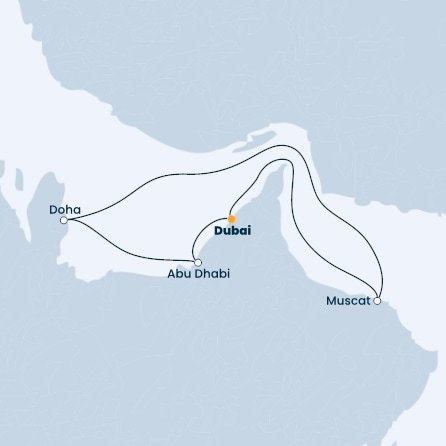 Spojené arabské emiráty, Katar, Omán z Dubaje na lodi Costa Toscana