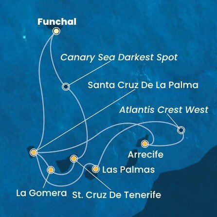 Portugalsko, Španělsko, La Gomera z Funchalu na lodi Costa Fortuna