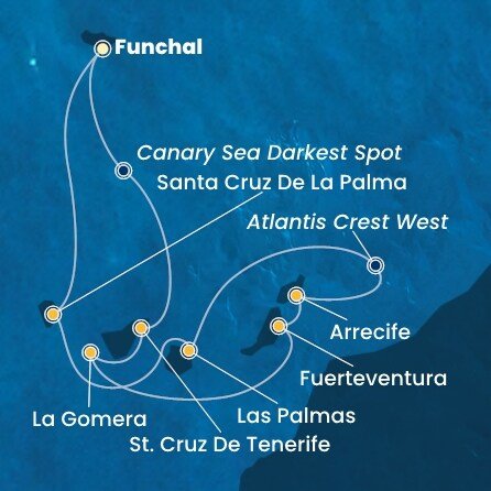 Portugalsko, Španělsko, La Gomera z Funchalu na lodi Costa Fortuna