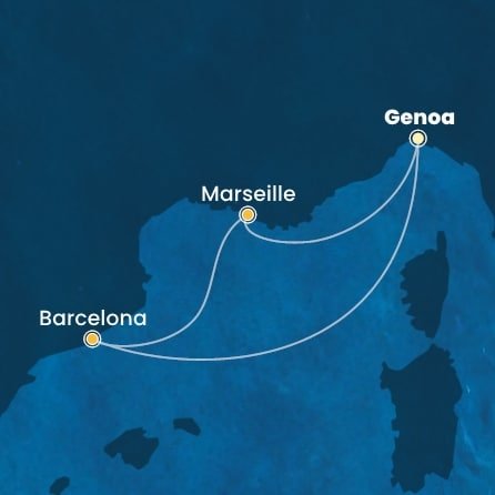 Itálie, Francie, Španělsko z Janova na lodi Costa Smeralda