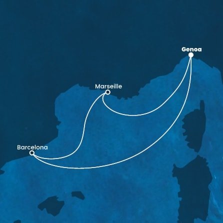 Itálie, Španělsko, Francie z Janova na lodi Costa Favolosa