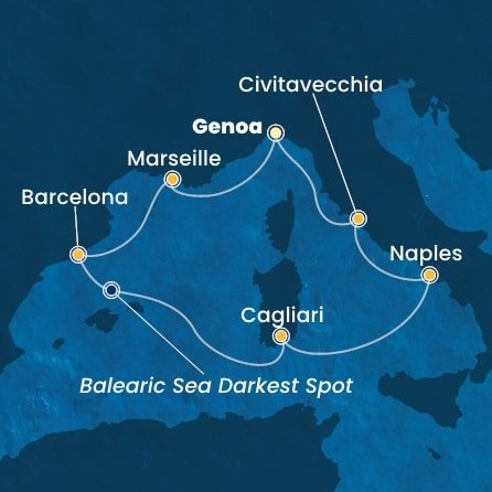 Itálie, Francie, Španělsko z Janova na lodi Costa Toscana