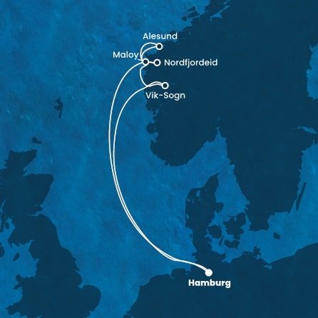 Německo, Norsko z Hamburku na lodi Costa Favolosa