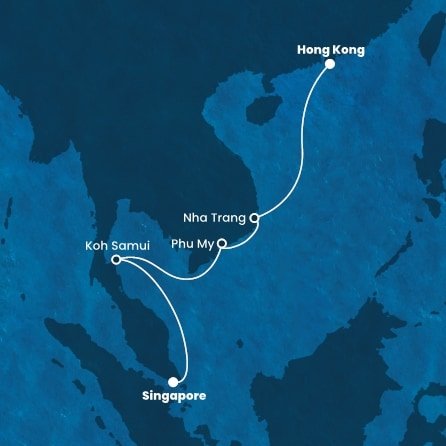Čína, Vietnam, Thajsko, Singapur z Hong Kongu na lodi Costa Serena