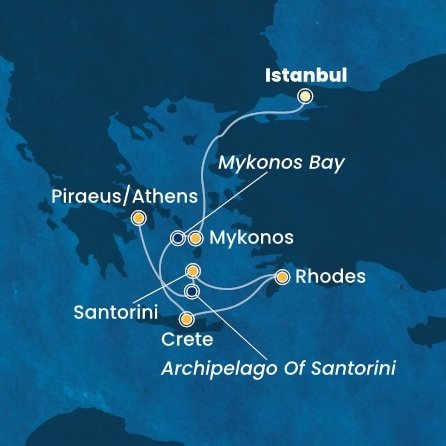 Turecko, Řecko z Istanbulu na lodi Costa Fortuna