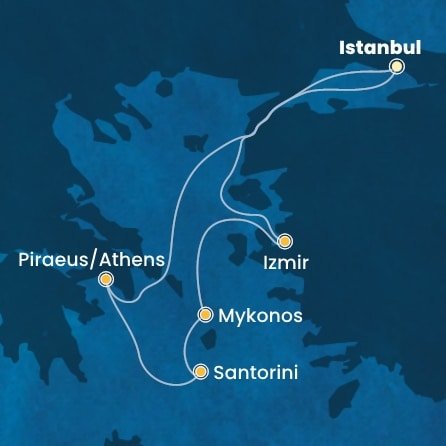 Turecko, Řecko z Istanbulu na lodi Costa Fortuna
