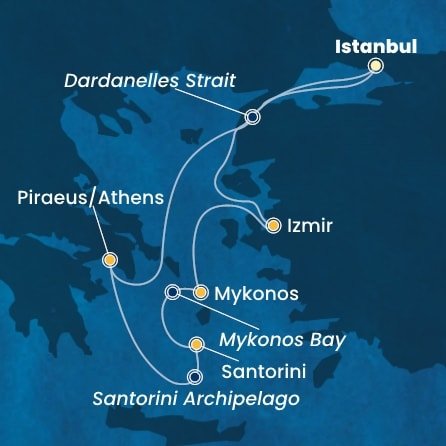 Turecko, Řecko z Istanbulu na lodi Costa Fortuna