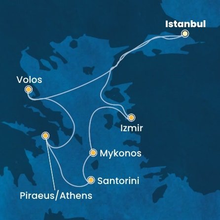 Turecko, Řecko z Istanbulu na lodi Costa Fortuna