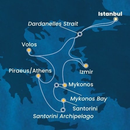 Turecko, Řecko z Istanbulu na lodi Costa Fortuna