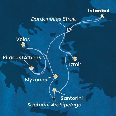 Turecko, Řecko z Istanbulu na lodi Costa Fortuna