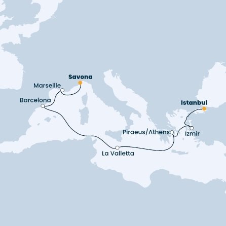 Turecko, Řecko, Malta, Španělsko, Francie, Itálie z Istanbulu na lodi Costa Fortuna