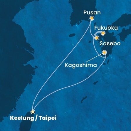 Tchaj-wan, Japonsko, Jižní Korea z Keelungu (Taipeje) na lodi Costa Serena