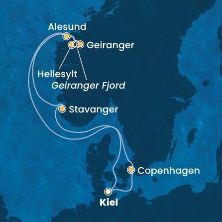Německo, Dánsko, Norsko z Kielu na lodi Costa Diadema