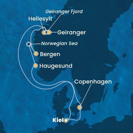 Německo, Dánsko, Norsko z Kielu na lodi Costa Diadema Německo, Dánsko, Norsko z Kielu na lodi Costa Diadema