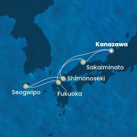 Japonsko, Jižní Korea z Kanazawy na lodi Costa Serena