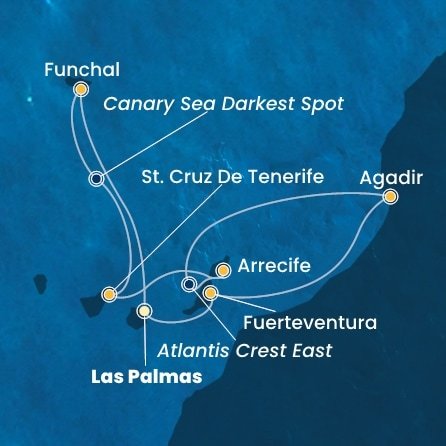 Španělsko, Portugalsko, , Maroko z Las Palmas na lodi Costa Fortuna