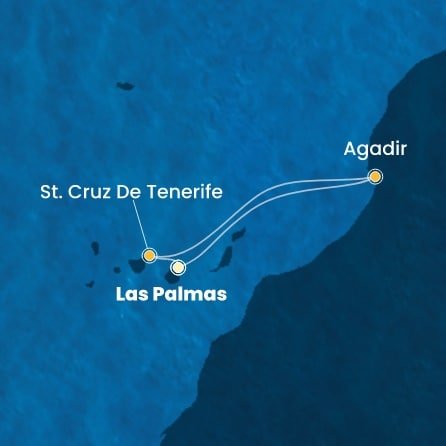 Španělsko, Maroko z Las Palmas na lodi Costa Smeralda