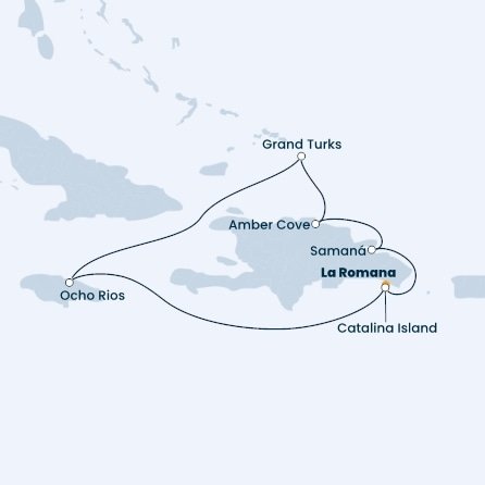 Dominikánská republika, Jamajka, Zámořské území Velké Británie z La Romany na lodi Costa Pacifica
