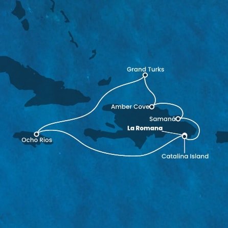 Dominikánská republika, Jamajka, Zámořské území Velké Británie z La Romany na lodi Costa Fascinosa
