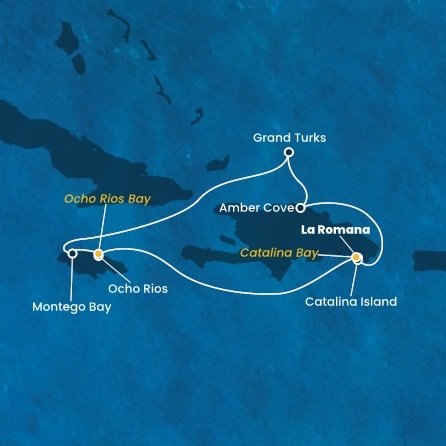 Dominikánská republika, Jamajka, , Zámořské území Velké Británie z La Romany na lodi Costa Fascinosa