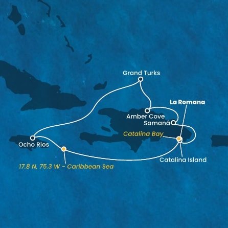 Dominikánská republika, , Jamajka, Zámořské území Velké Británie z La Romany na lodi Costa Fascinosa