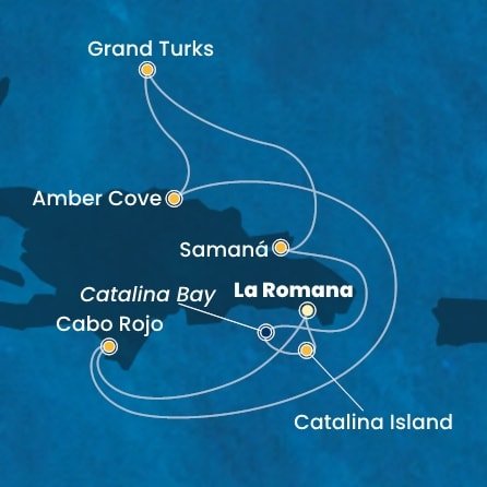 Dominikánská republika, Zámořské území Velké Británie z La Romany na lodi Costa Pacifica